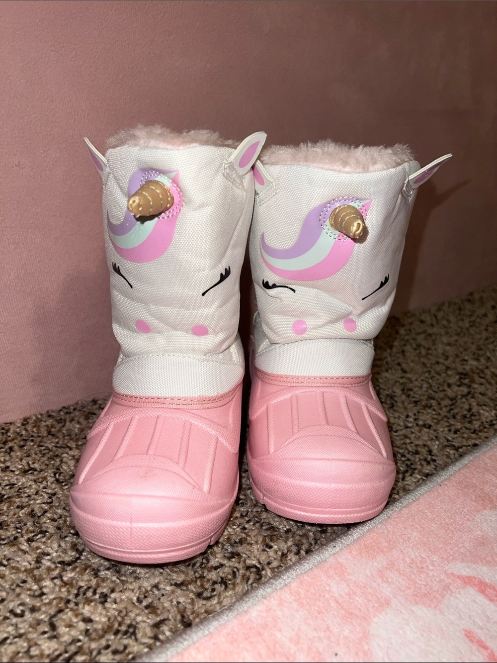 Toddler girls unicorn rain/snow boots